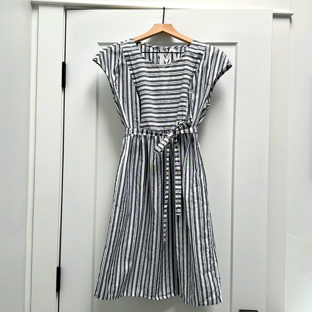 Seraphine cotton stripe maternity and nursing dress